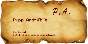 Pupp András névjegykártya
