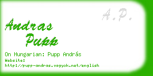 andras pupp business card