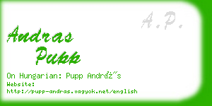 andras pupp business card